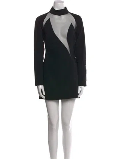 Pre-owned Jovani Mock Neck Mini Dress W/ Tags In Black