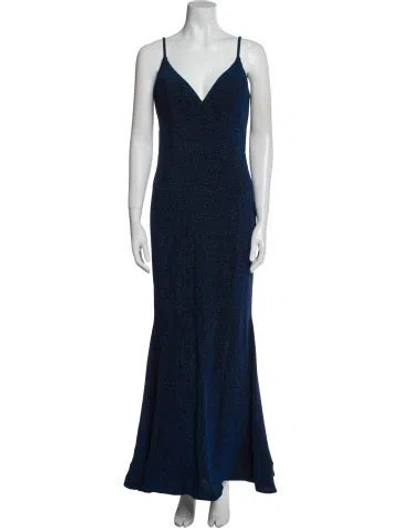 Pre-owned Jovani Nylon Long Dress In Blue