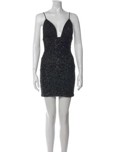 Pre-owned Jovani Nylon Mini Dress In Silver