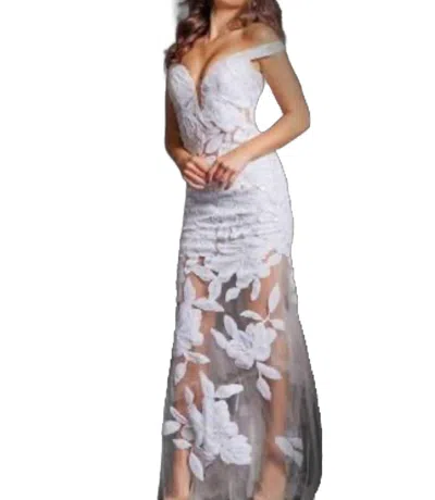 Jovani Off The Shoulder In White