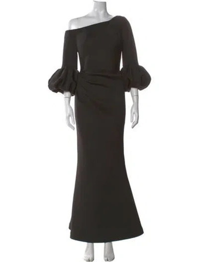 Pre-owned Jovani Off-the-shoulder Long Dress In Green