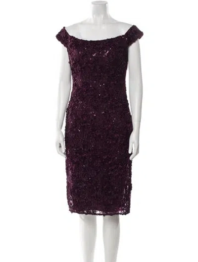 Pre-owned Jovani Off-the-shoulder Mini Dress W/ Tags In Purple