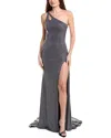 Jovani One-shoulder Gown In Grey