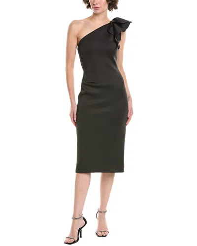 Jovani One-shoulder Scuba Cocktail Dress In Black