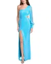 Jovani One-shoulder Sequin Gown In Blue