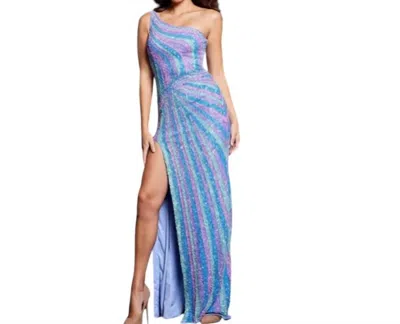 Jovani One-sleeve Sequin Gown In Eloise