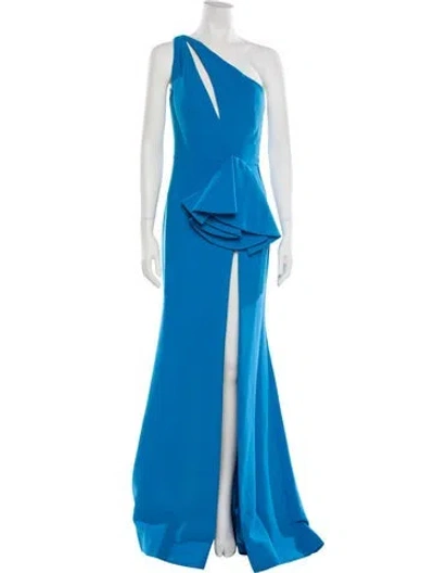 Pre-owned Jovani One-shoulder Long Dress In Blue