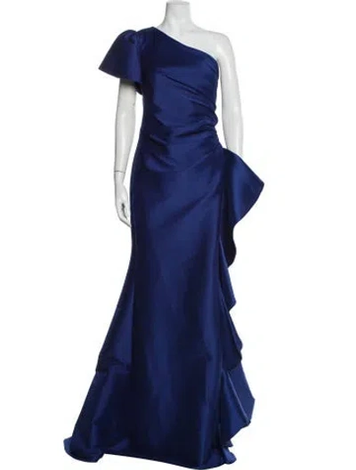 Pre-owned Jovani One-shoulder Long Dress In Blue