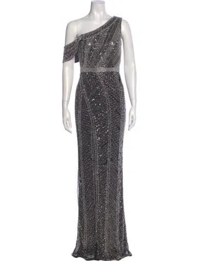 Pre-owned Jovani One-shoulder Long Dress In Multi