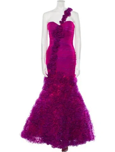 Pre-owned Jovani One-shoulder Long Dress In Purple