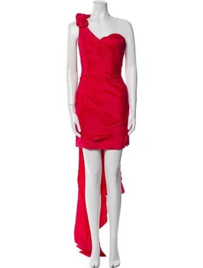 Pre-owned Jovani One-shoulder Mini Dress In Red