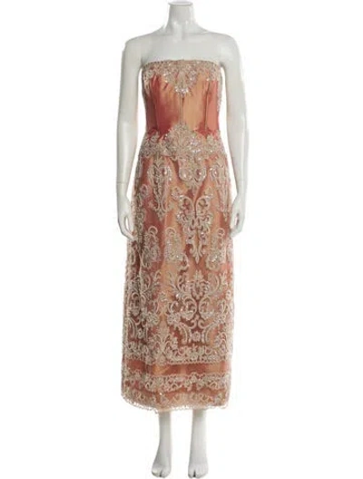Pre-owned Jovani Paisley Print Midi Length Dress In Multi
