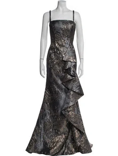 Pre-owned Jovani Patterned Long Dress W/ Tags In Multi