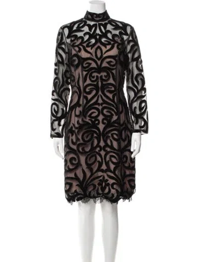 Pre-owned Jovani Patterned Mini Dress In Black