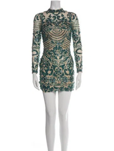 Pre-owned Jovani Patterned Mini Dress In Multi