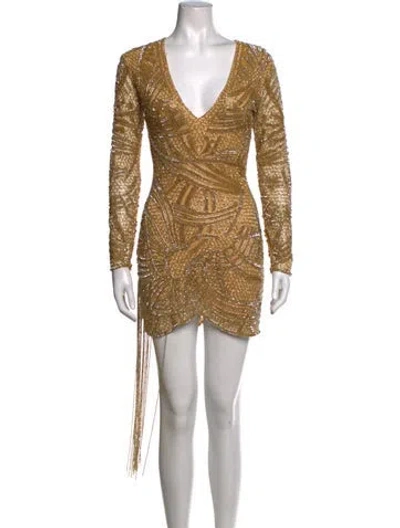 Pre-owned Jovani Patterned Mini Dress In Multicolor