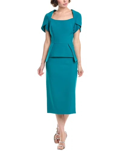 Jovani Peplum Midi Dress In Green