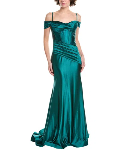 JOVANI JOVANI PLEATED CORSET GOWN