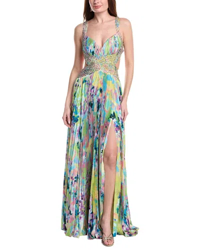 Jovani Printed Gown In Green