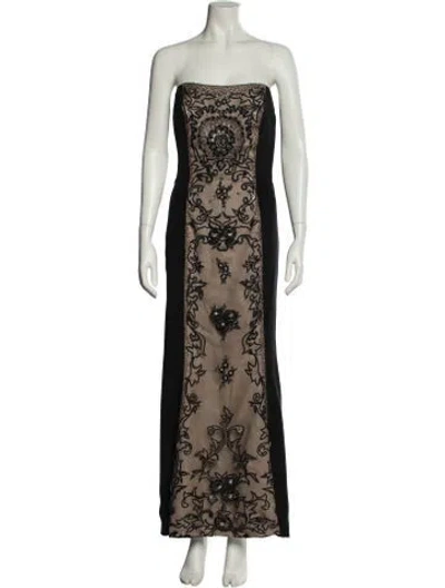 Pre-owned Jovani Printed Long Dress In Black