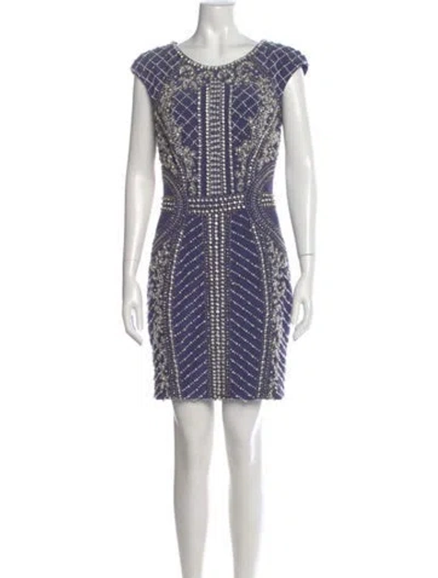 Pre-owned Jovani Printed Mini Dress In Blue
