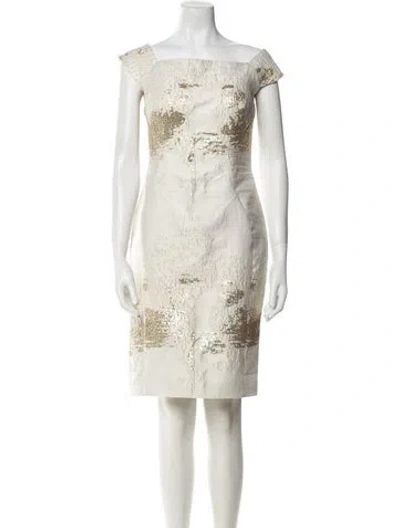 Pre-owned Jovani Printed Mini Dress In Neutral