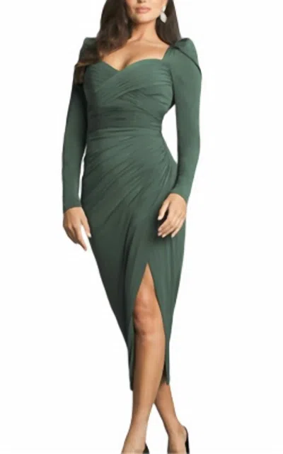 Jovani Ruched Evening Dress In Emerald In Gold