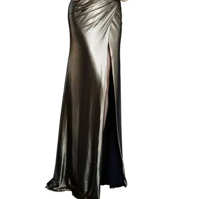 Jovani Ruched Evening Gown In Black