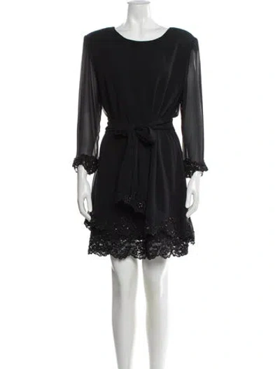 Pre-owned Jovani Scoop Neck Mini Dress In Blue