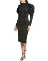 Jovani Scuba Puff Sleeve Cocktail Dress In Black