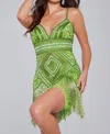 Jovani Sequin Fringed Hem Cocktail Dress In Lime Green
