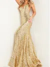 Jovani Sequin Gown In Gold In Gold