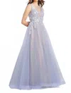 Jovani Sequin Long Plunging Neck Dress In Lavender In Purple