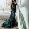 Jovani Sequin Mermaid Prom Dress In Hunter Green In Green