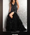 Jovani 38137 Prom Long Sleeveless Beaded Mermaid Formal Dress In Black