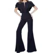 Jovani Short Sleeve Jumpsuit In Black In Black