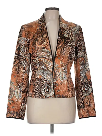 Pre-owned Jovani Silk Blazer Jacket In Brown