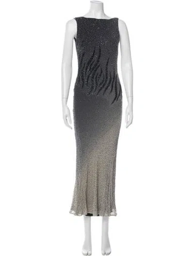 Pre-owned Jovani Silk Long Dress In Black