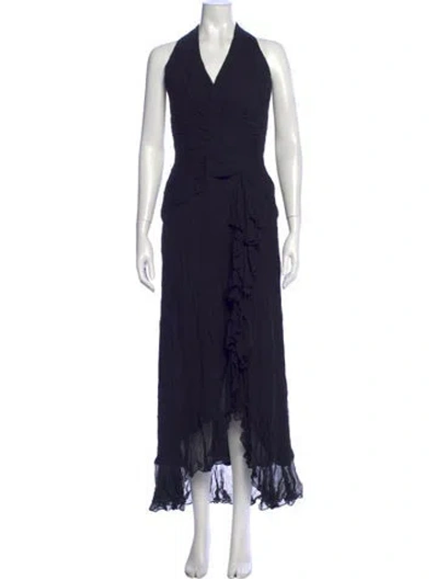 Pre-owned Jovani Silk Long Dress In Black