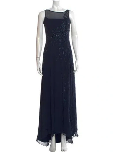 Pre-owned Jovani Silk Long Dress In Blue