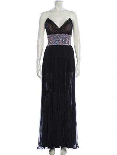 Pre-owned Jovani Silk Long Dress In Blue