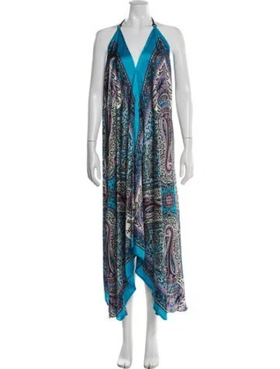 Pre-owned Jovani Silk Long Dress In Blue