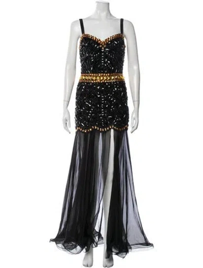 Pre-owned Jovani Silk Long Dress In Multi