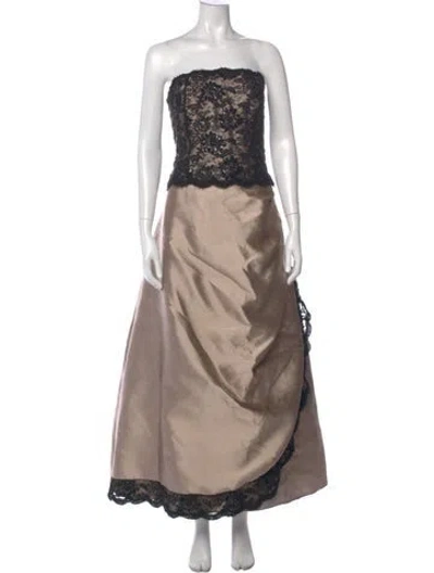 Pre-owned Jovani Silk Long Dress In Neutral