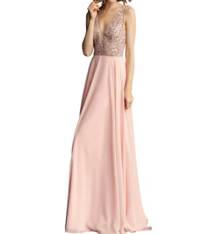 Jovani Sleeveless Chiffon Prom Dress In Blush In Pink