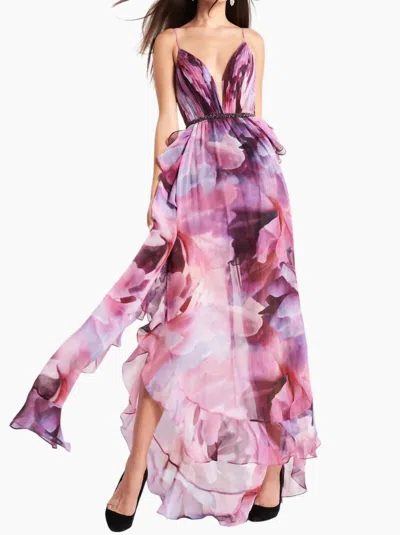 Jovani Sleeveless Gown In Print In Multi