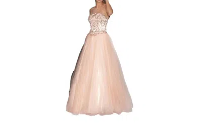 Jovani Sleeveless Sheer Panel Gown In Pink