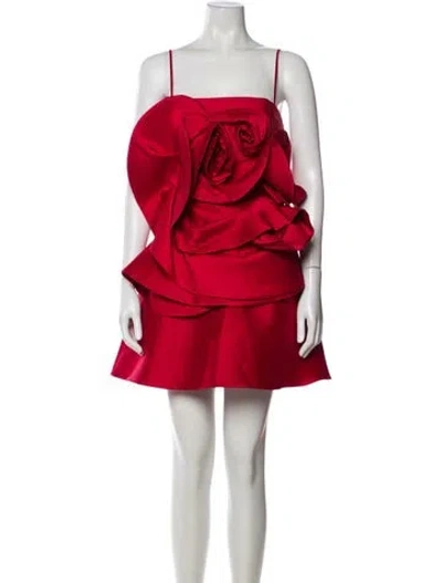 Pre-owned Jovani Square Neckline Mini Dress In Red