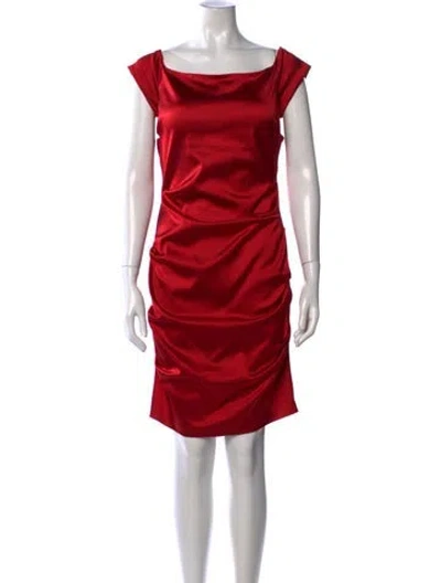 Pre-owned Jovani Square Neckline Mini Dress In Red