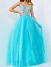 Jovani Strapless Adorned Tulle Ballgown In Aqua